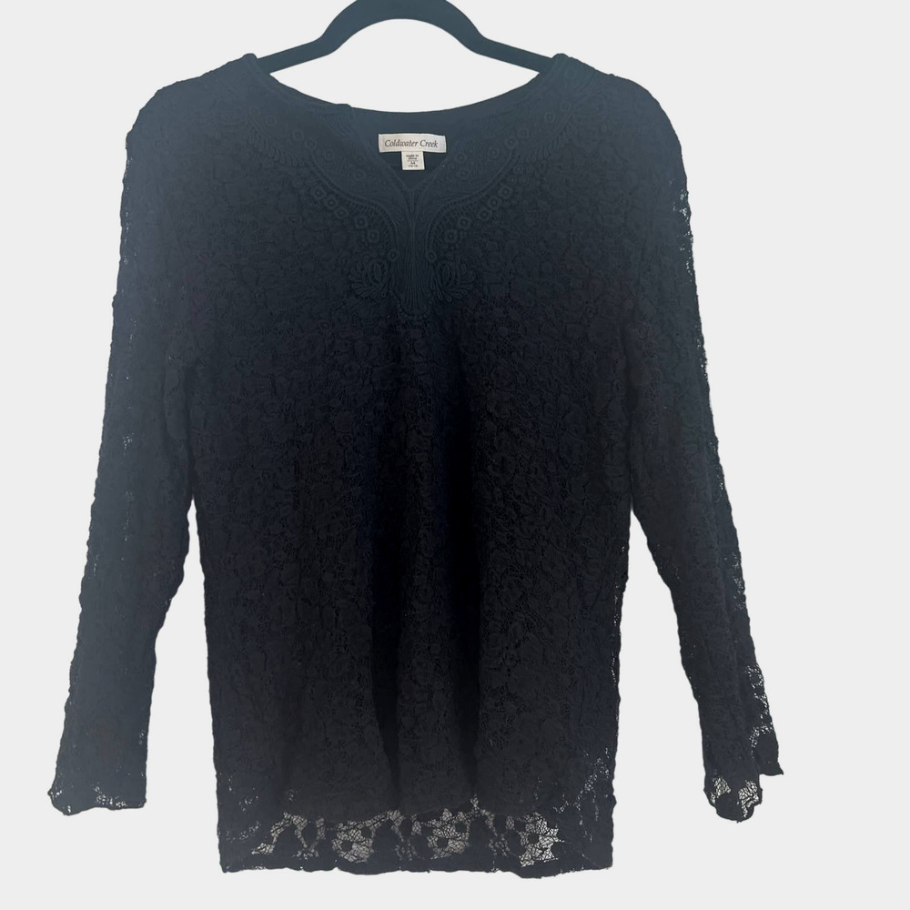 Coldwater Creek Black Lace Blouse
